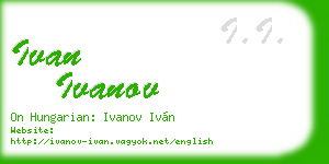 ivan ivanov business card